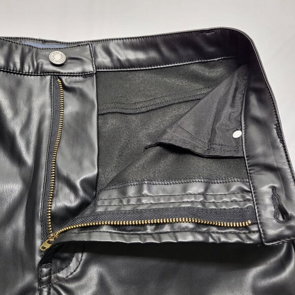 Womens Faux Leather Pants Indigo Rising 13/31 ( 31 X 27) High Rise Pockets Black - Picture 7 of 16